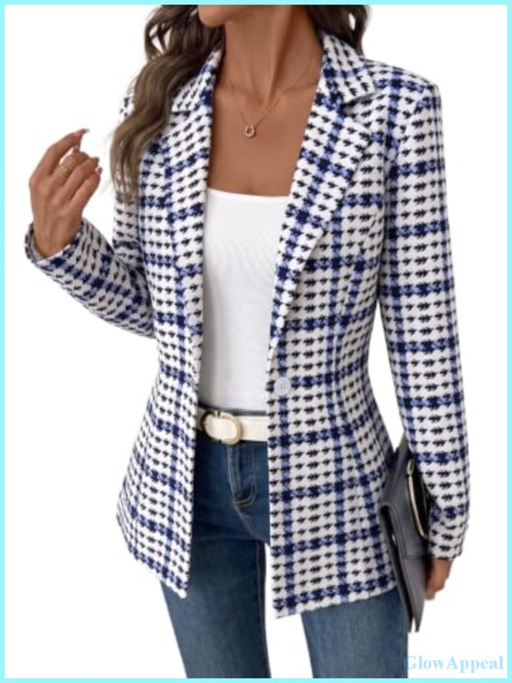 Jacquard Blazer Business Casual Work Office Coat Pockets Lightweight Womens